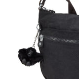 Kipling IZELLAH, mittelgroße Schultertasche, Black Noir (schwarz), Umhängetasche mit viel Stauraum