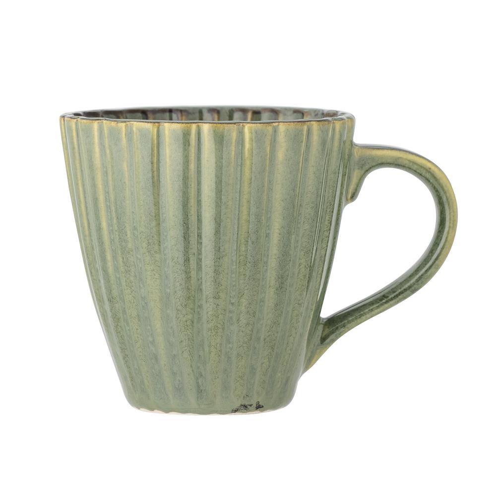 Bloomingville Latina Becher, Grün, Steingut, 220 ml, Tasse, dänisches Design