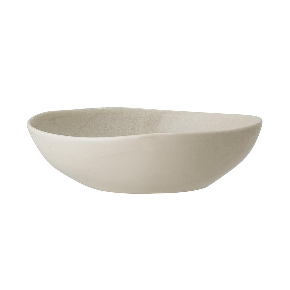 Bloomingville Bea Suppenteller, Natur, 21cm, Steingut, mit Blumenmotiv, dänisches Design