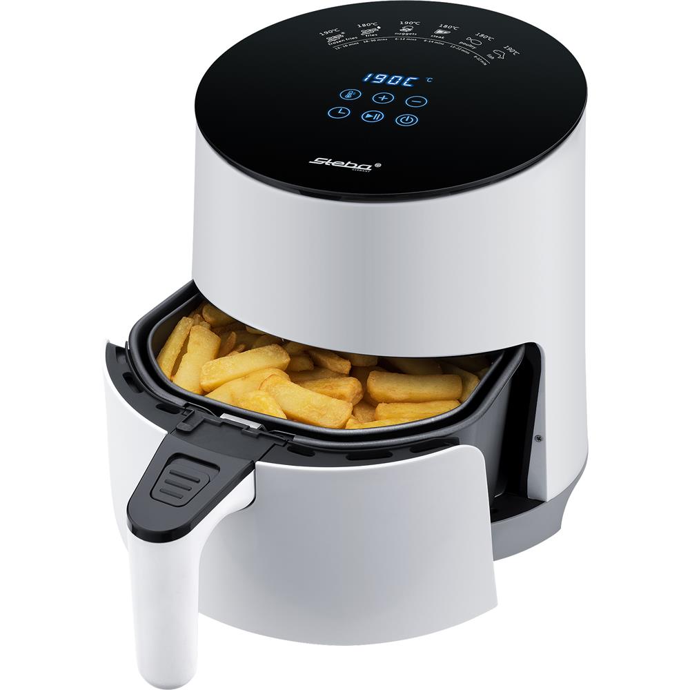 Steba Heißluft Fritteuse HF 1000 Touch Display Reisefritteuse Weiß/Schwarz
