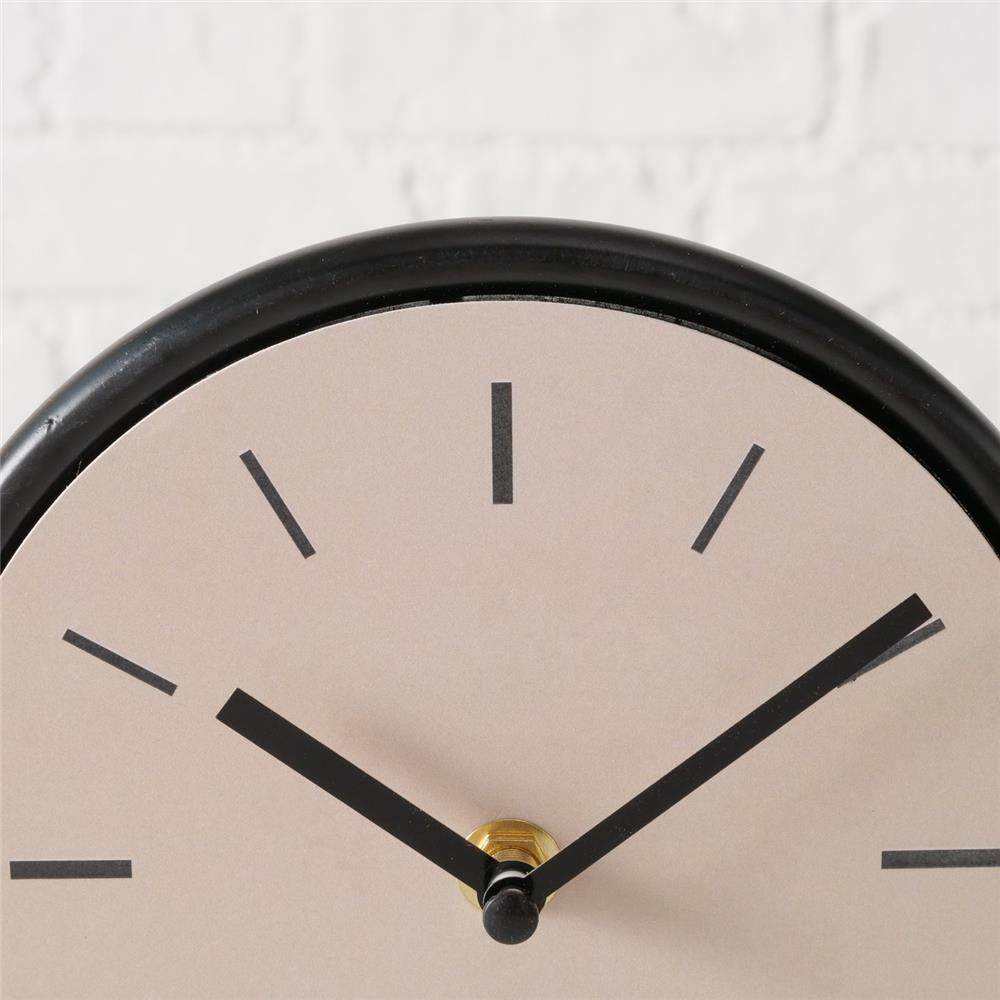 BOLTZE Tischuhr Diabolo Metall beige rund analog 22 cm modern