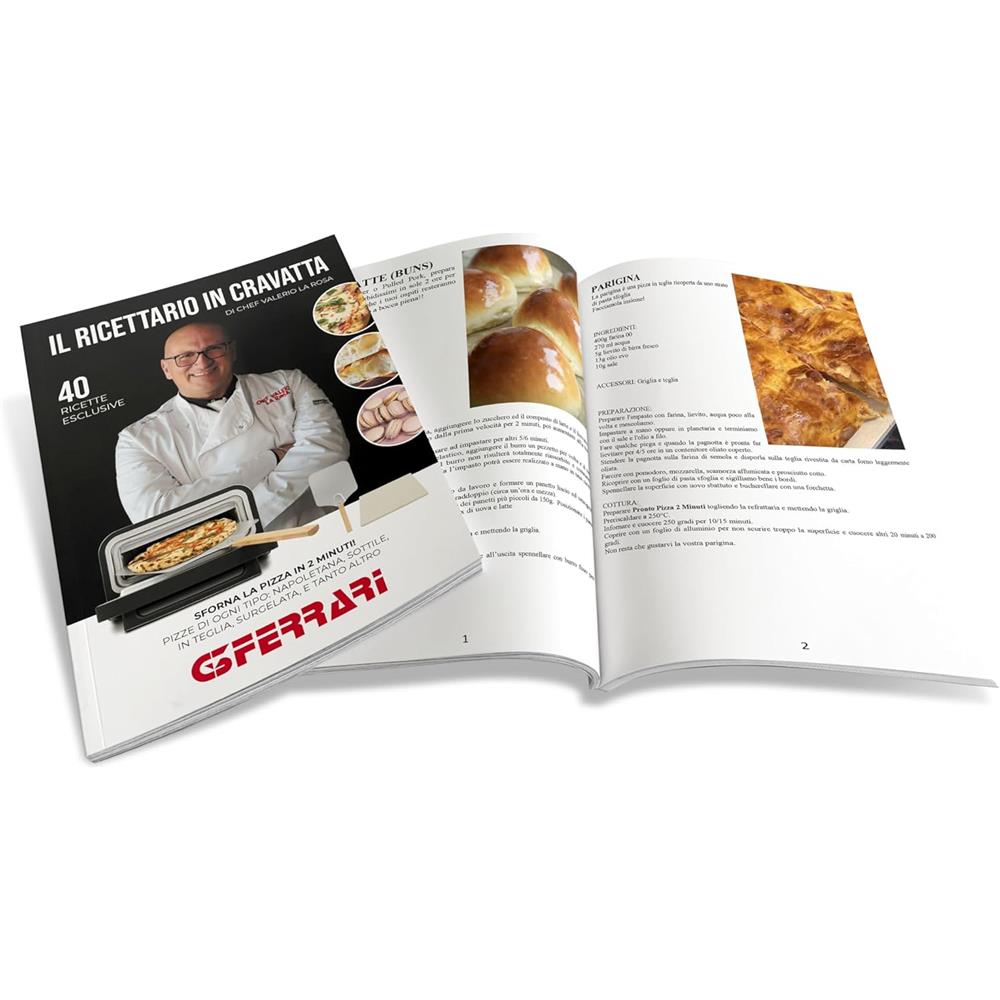 G3Ferrari elektrischer Pizzaofen Pizza Pro silber Pizzamaker bis 450°C Display Pizzastein Selbstreinigungsprogramm