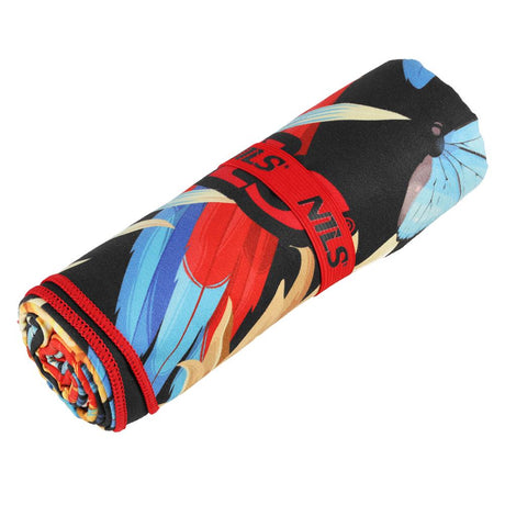 NILS Mikrofaserhandtuch 160x80 cm Ara Papagei - schnelltrocknendes Handtuch für Camping, Strand & Sport