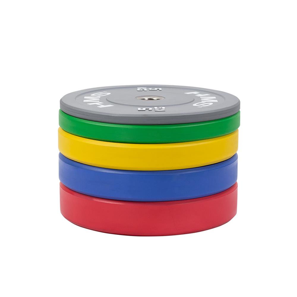 Hantelscheibe 5 kg Gummiert 50 mm Bumper Plate, 2 Stück | HMS CBR05