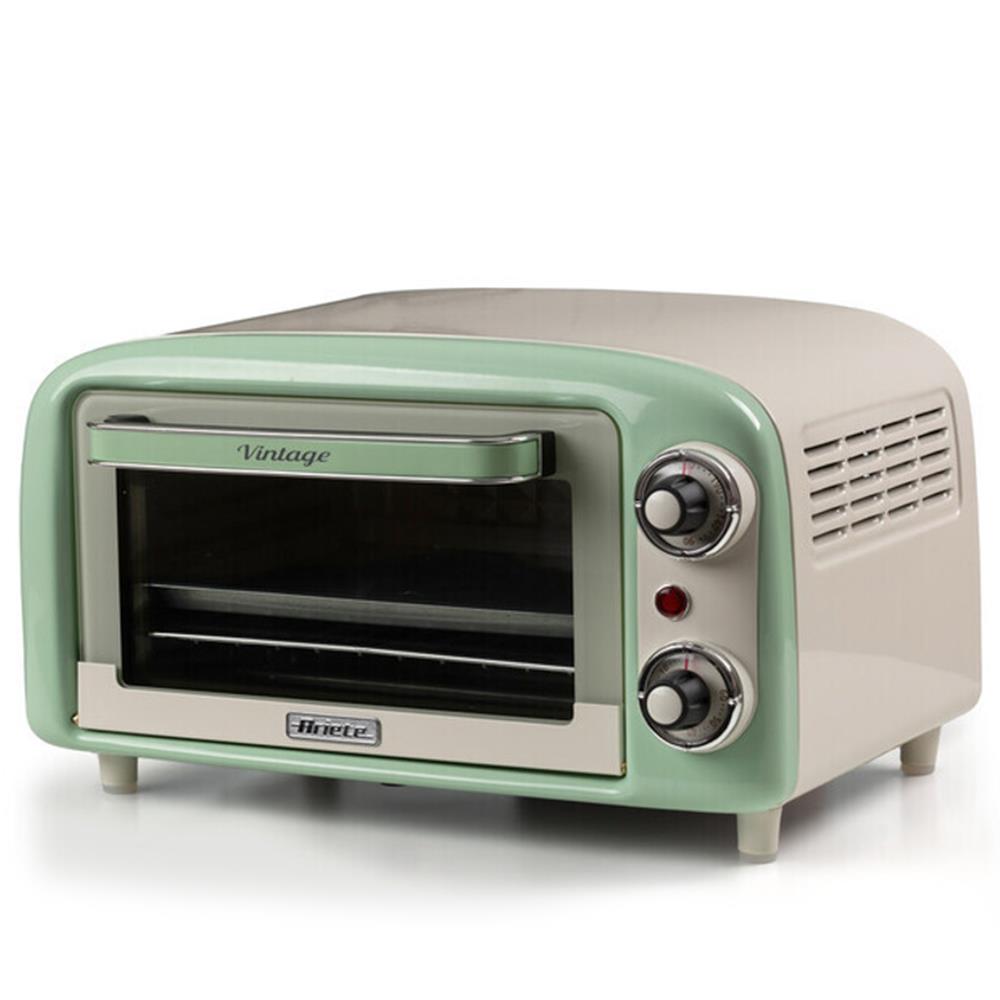 Ariete Vintage Mini Backofen, Grün, 10L Elektrobackofen im Retro-Design, 800W, 230°C