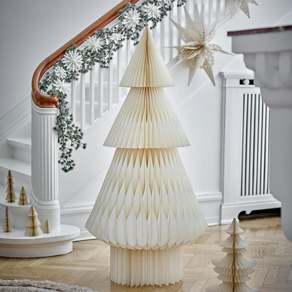 Bloomingville Ilo Stern Weiß Papier 3er Set Weihnachtsstern zum Aufhängen