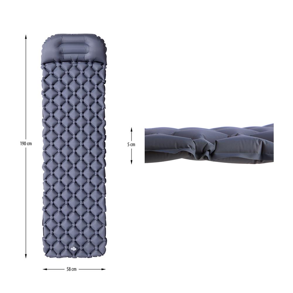 NILS CAMP Campingmatte leicht in grau mit Luftpumpe Outdoor Trekking Reisen