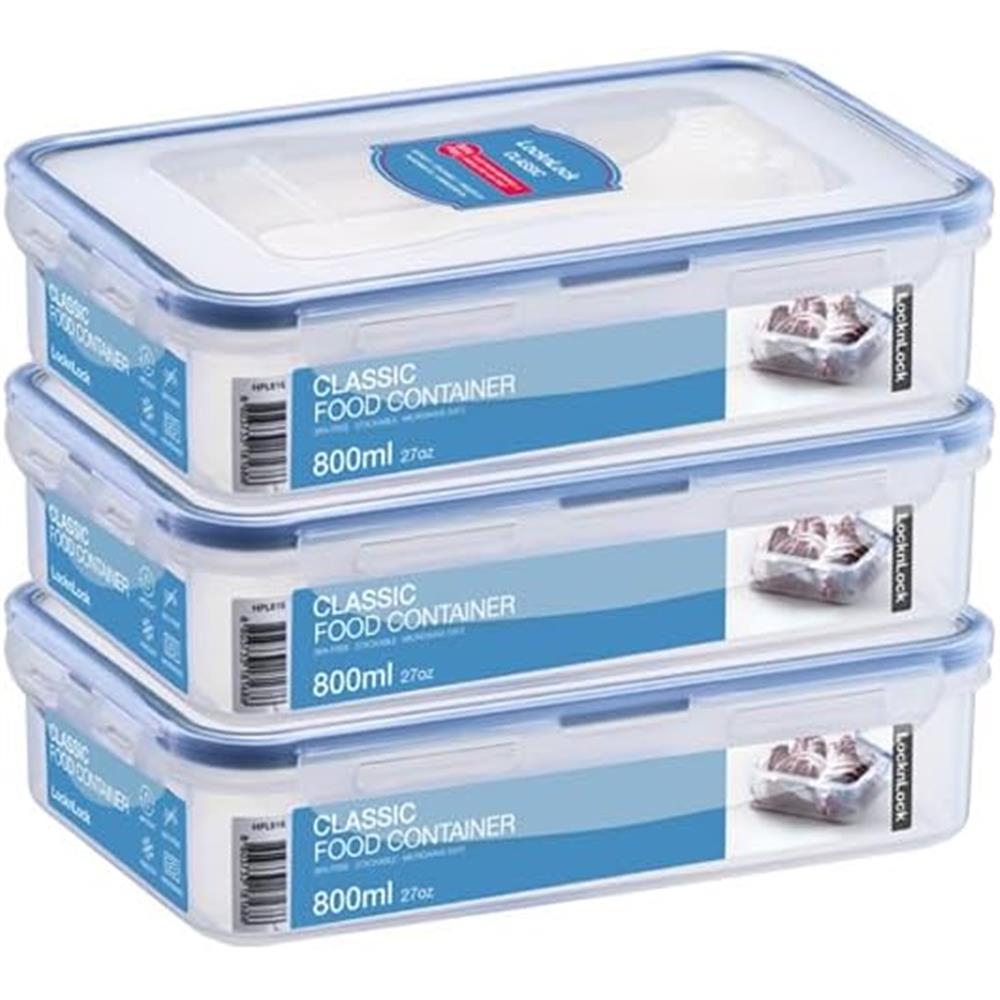 LocknLock Frischhaltedosen 3er Set 800 ml - Vorratsdosen, BPA-frei, auslaufsicher