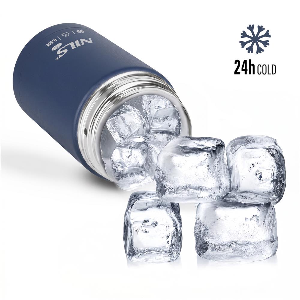NILS CAMP Speisethermos 550 ml Blau Edelstahl Thermobehälter auslaufsicher