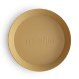 Mushie Kinderteller 2er Set, Mustard, rund, BPA-frei