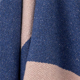 Bloomingville Cadeo Decke blau 160x130 cm aus recycelter Baumwolle – Wohndecke Kuscheldecke