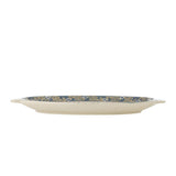 Bloomingville Hezha Servierplatte Blau Steingut L34xH3,5xW25 cm – dekorative Platte