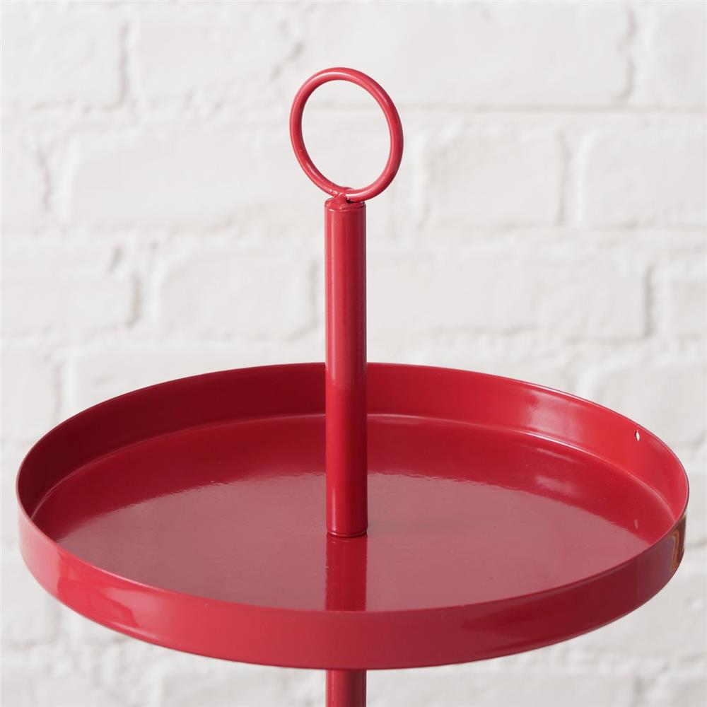 BOLTZE Etagere Samina Metall rot rund Höhe 34 cm lebensmittelgeeignet