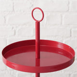 BOLTZE Etagere Samina Metall rot rund Höhe 34 cm lebensmittelgeeignet