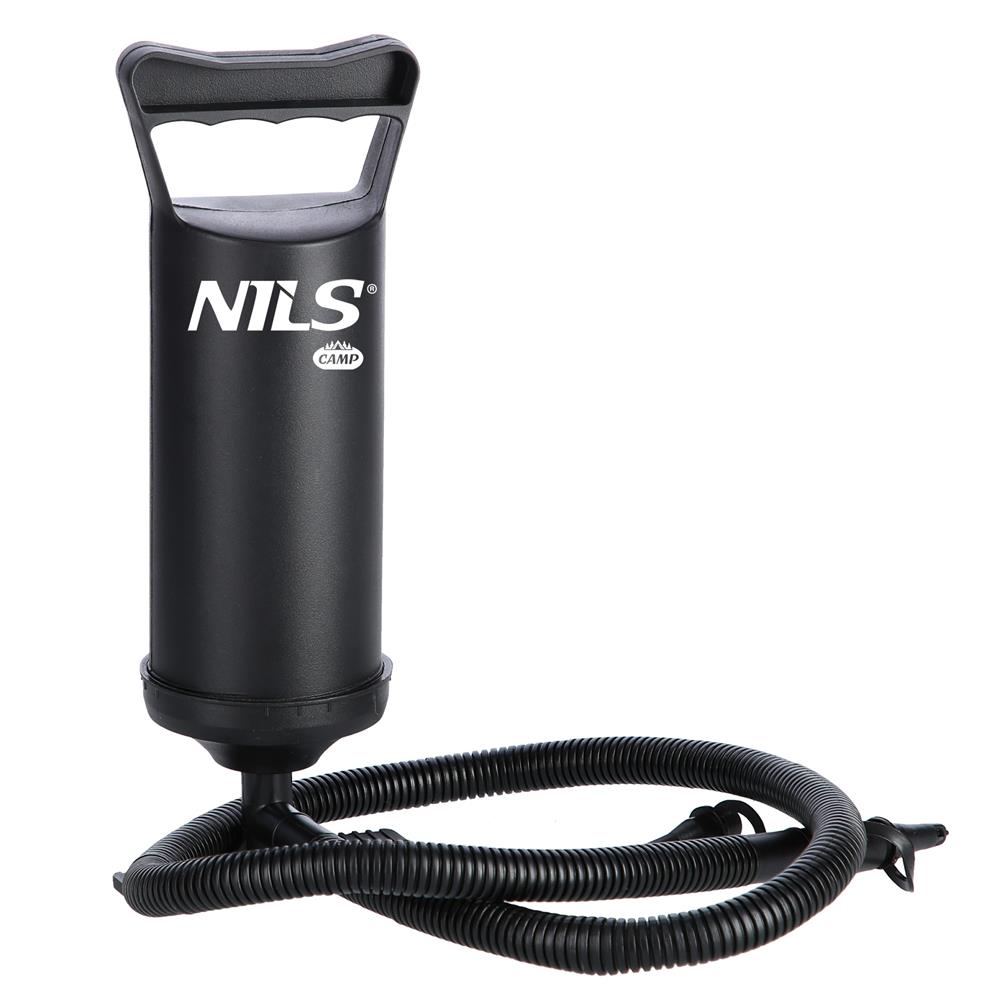 NILS CAMP Luftpumpe für Camping und Freizeit kompakte Handpumpe für Luftmatratzen