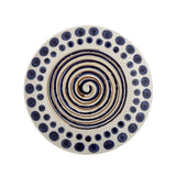 Bloomingville Shama Teller, Blau/Braun, Steingut, 20,5 cm, mit handbemaltem Muster