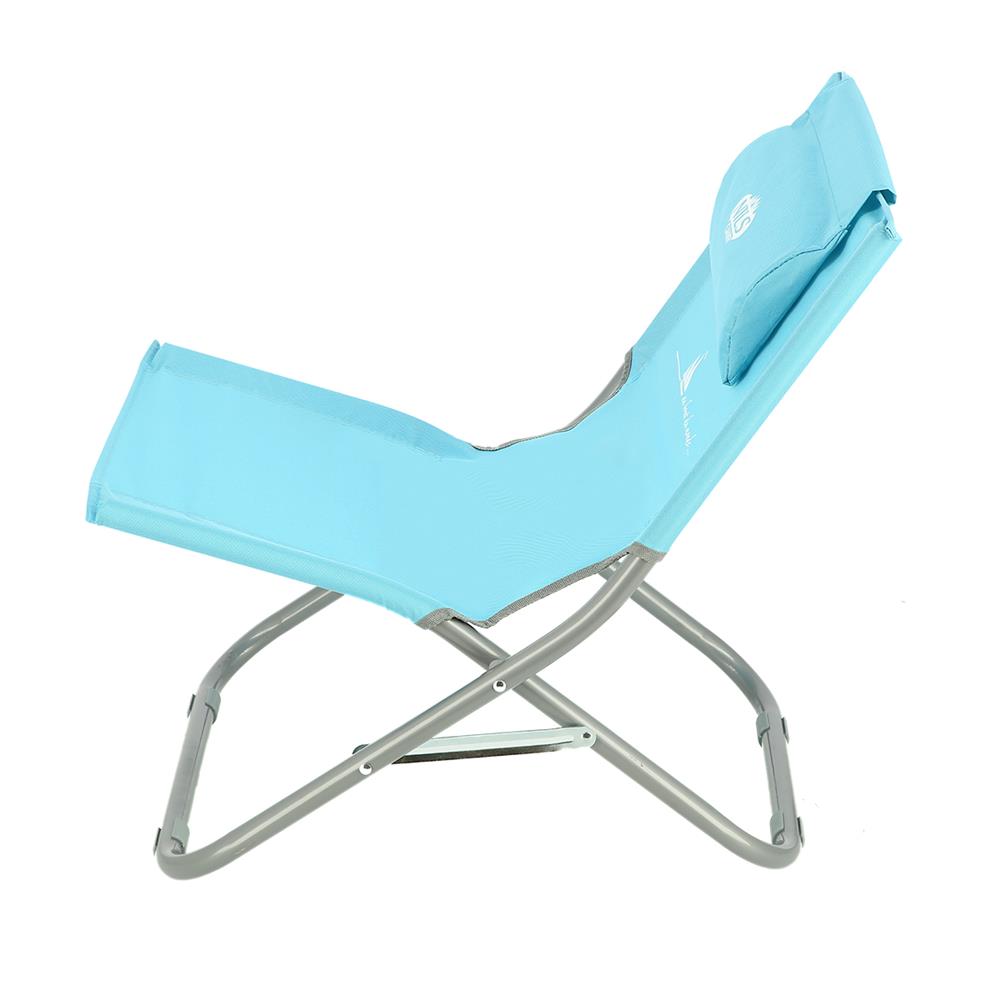NILS CAMP Strandstuhl mit Kissen Blau - klappbarer Outdoorstuhl für Strand & Camping