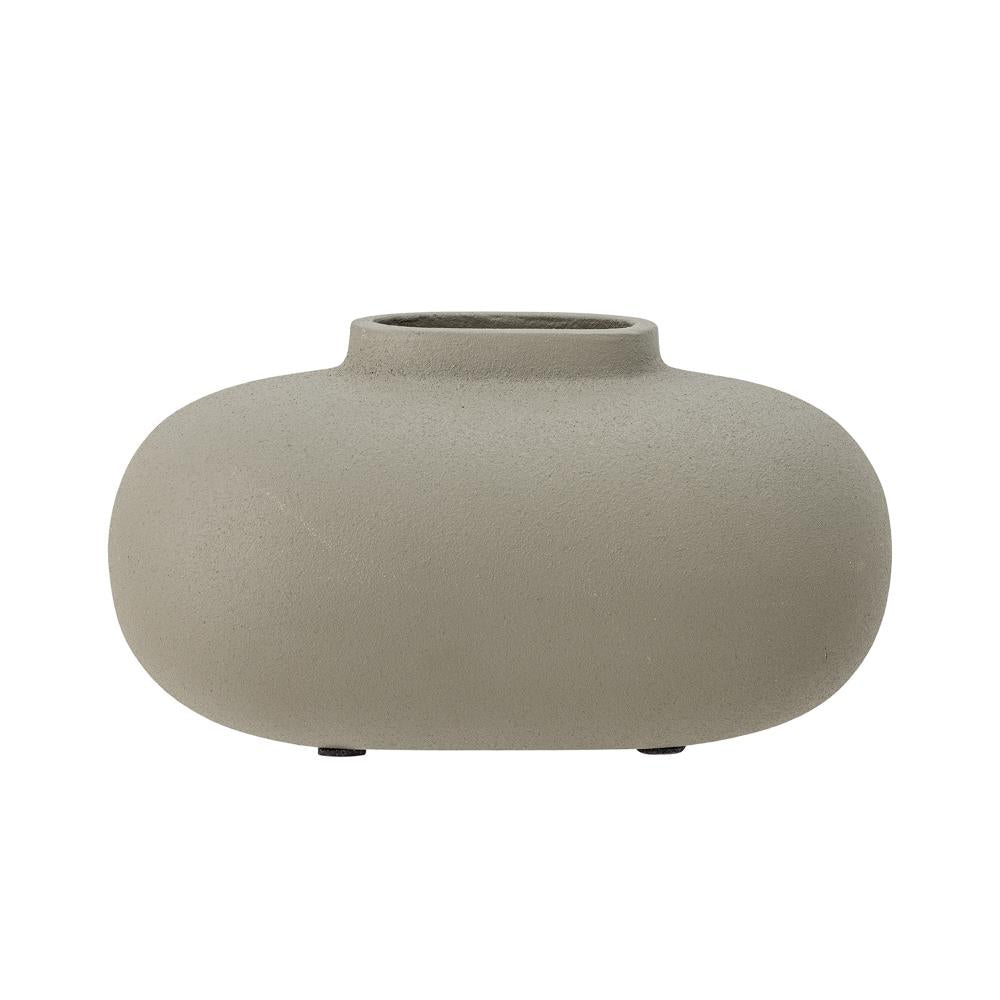 Bloomingville Tezza Vase grau aus Aluminium – moderne Deko Vase für Fensterbank & Wohnzimmer