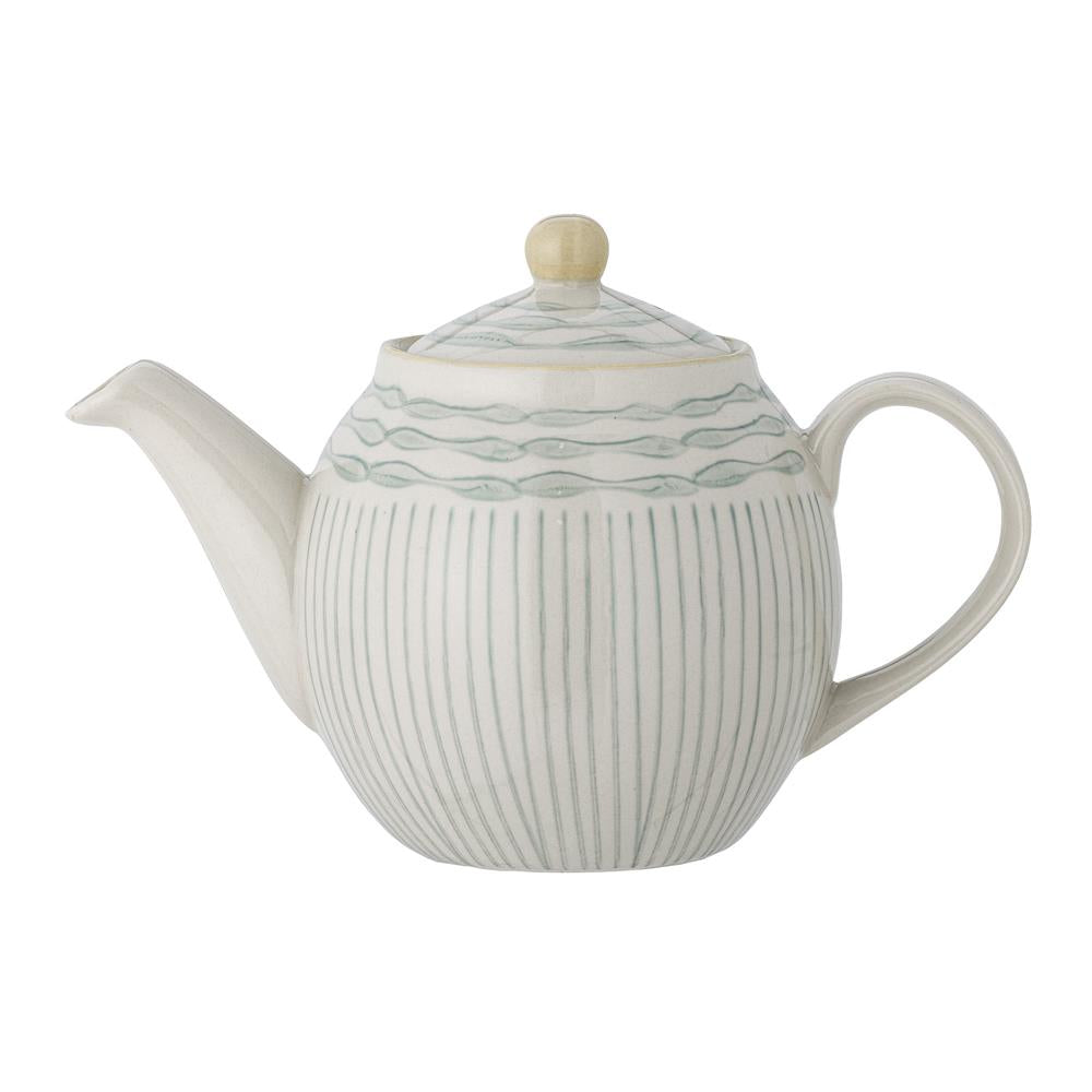 Bloomingville Maple Teekanne, Blau, 900ml, Steingut, dänisches Design