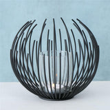 BOLTZE Windlicht Cylon Schwarz 16cm Metall Kerzenhalter Kerzenständer Skandinavisches Design