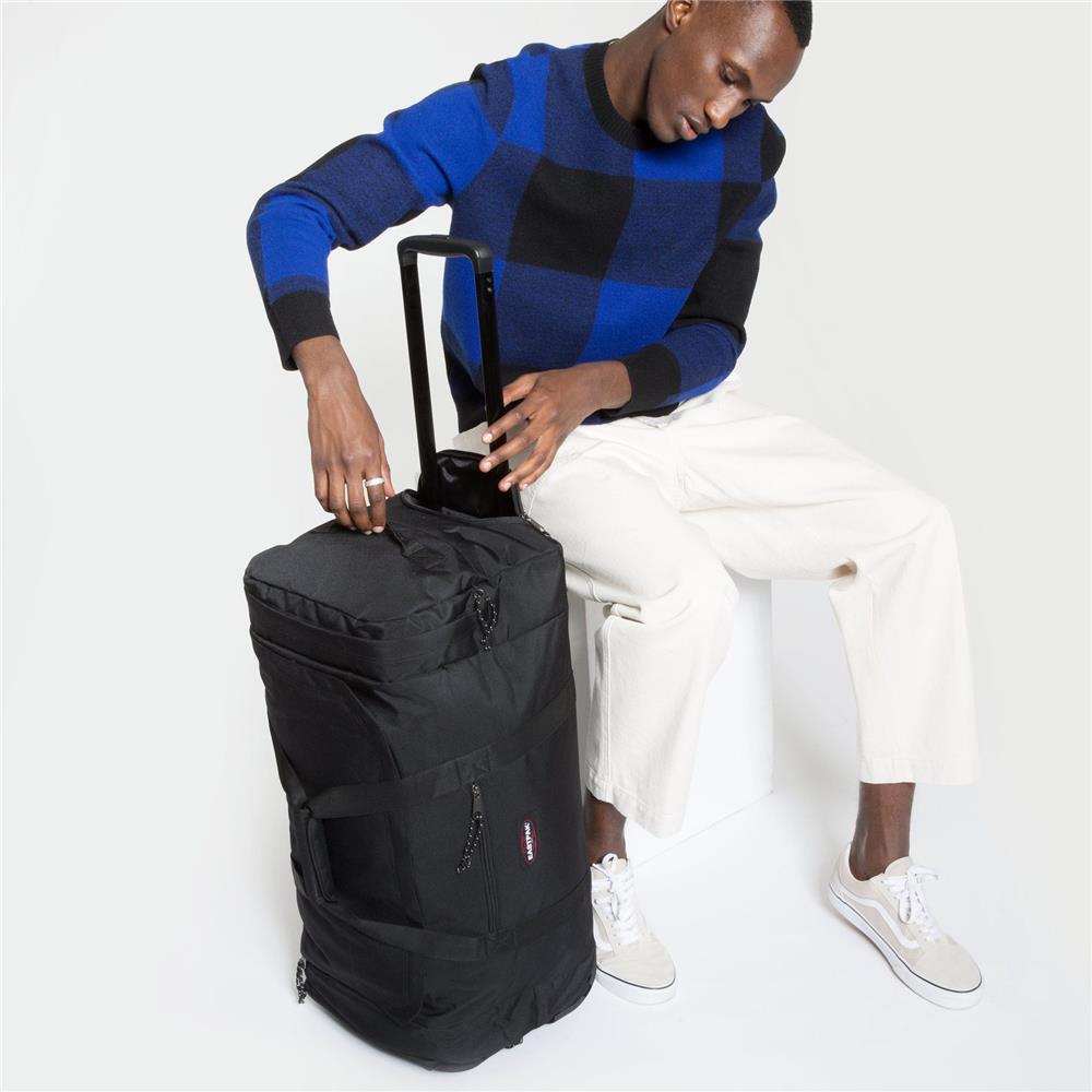 Eastpak LEATHERFACE M +, Reisetasche, Black (schwarz), 69L, mit 2 Rädern