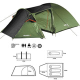 NILS CAMP Trekker III Zelt für 3 Personen - Campingzelt mit Vorraum für Outdoor, Trekking & Camping