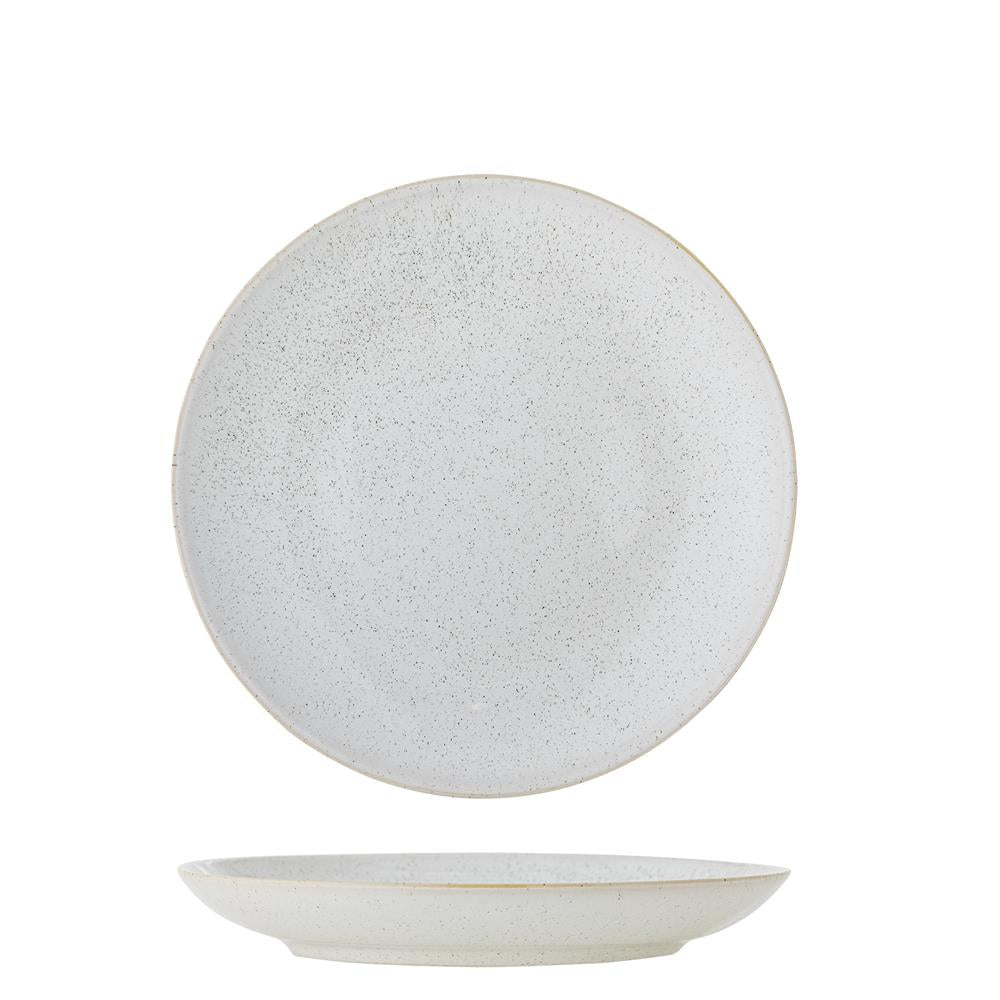 Bloomingville Addison Teller Tief Weiß Steingut 22 cm skandinavisch