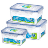 LocknLock Classic Frischhaltedosen 3er Set 470 ml, 1,1 L, 2,3 L - Vorratsdose stapelbar auslaufsicher
