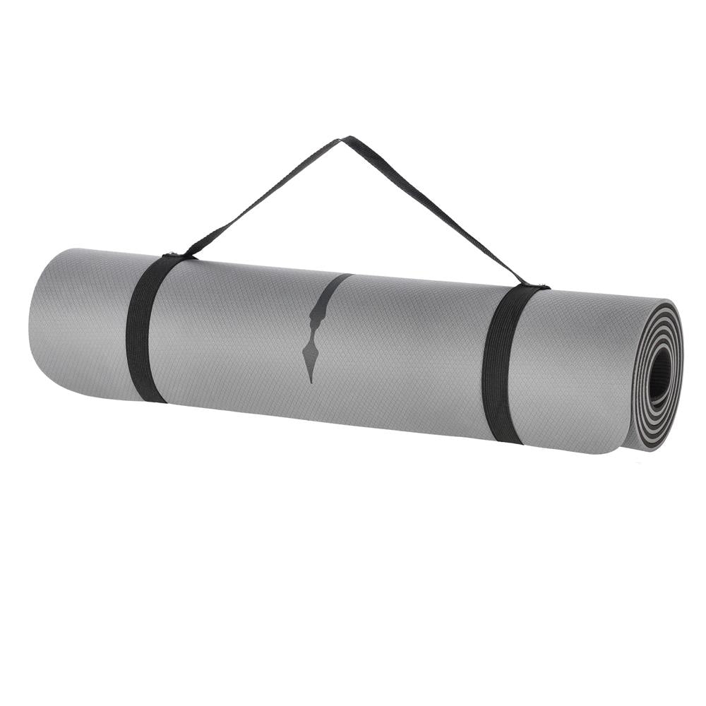 Yogamatte 183 x 61 x 0,8 cm Fitnessmatte Grau Gymnastikmatte rutschfest | HMS YM10