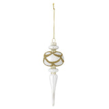 Bloomingville Hisar Baumschmuck aus Glas Weiß Weihnachtsanhänger mit Gold-Details