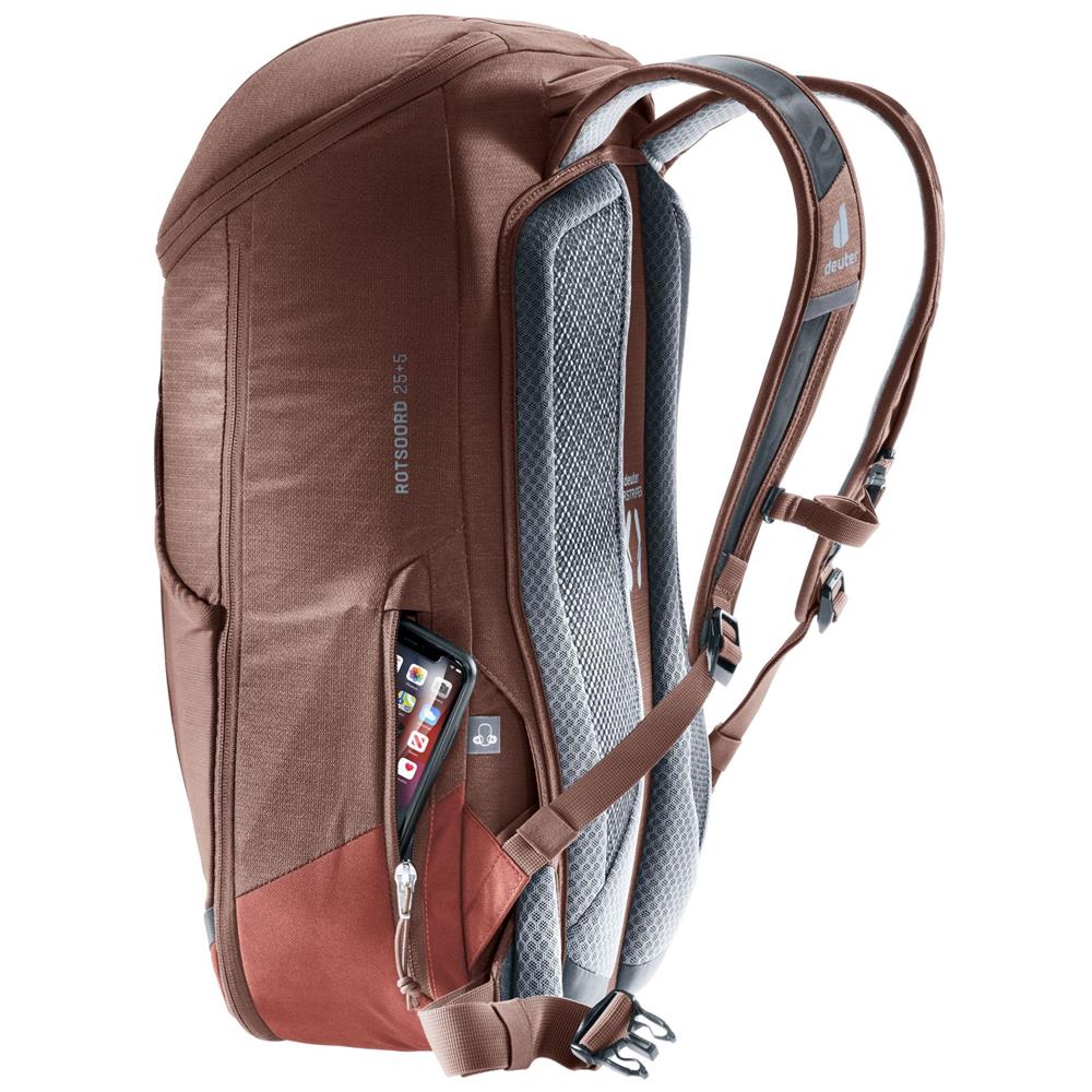 deuter Rotsoord 25+5, Fahrradrucksack, raisin-caspia (braun), 30L, mit Laptopfach