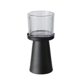 BOLTZE Windlicht Pius 2er Set Metall Glas schwarz rund modern skandinavisch