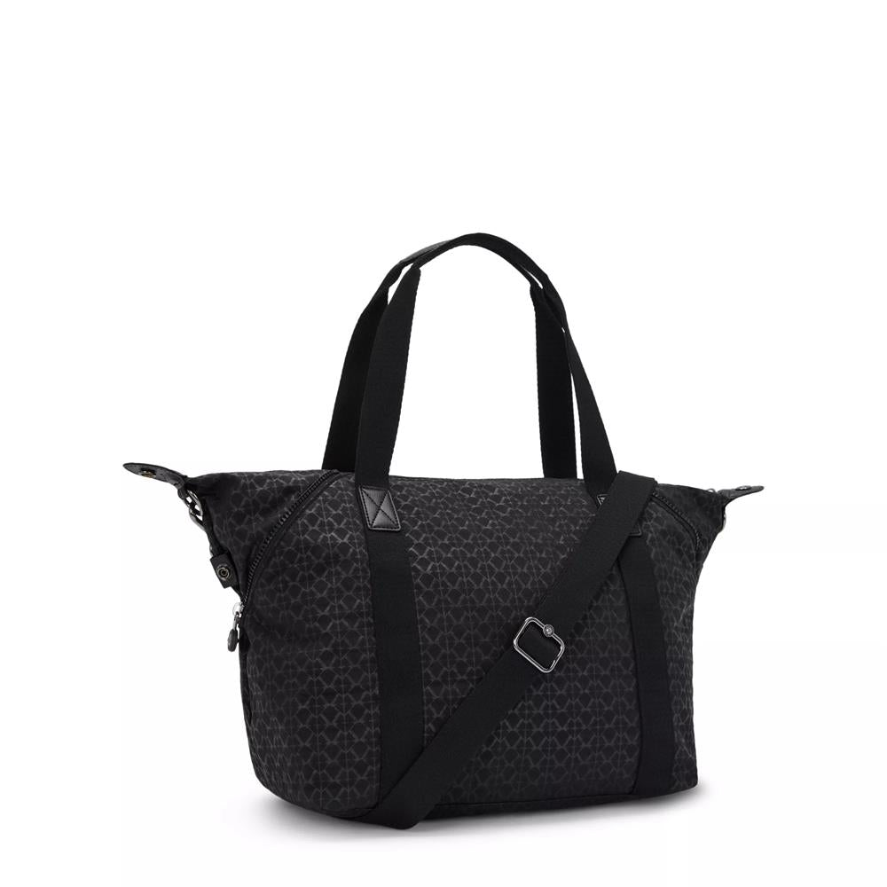 Kipling ART, Handtasche, Signature Emb (schwarz), Tasche mit abnehmbaren Trägern & viel Stauraum