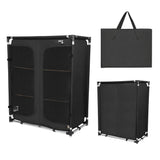 NILS CAMP Campingschrank XL klappbar - großer Reiseschrank mit Netzfront für Camping & Reisen