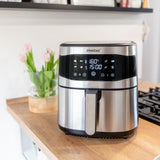 Steba Heißluftfritteuse HF 8000 FAMILY 8 Liter Edelstahl mit 8 Programmen 1800 Watt