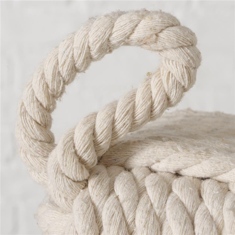 BOLTZE Türstopper quadratisch Strick Beige (2 Stück) – als Buchstütze, Fensterstopper & Türhalter