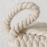 BOLTZE Türstopper quadratisch Strick Beige (2 Stück) – als Buchstütze, Fensterstopper & Türhalter