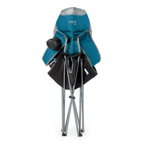 NILS CAMP Campingstuhl Türkis - großer gepolsterter Klappstuhl mit Armlehnen für Camping & Garten