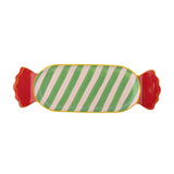 Bloomingville Caramella Servierplatte Bonbon, Grün, Steingut, Weihnachtsteller