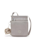 Kipling NEW ELDORADO, kleine Umhängetasche, Grey Gris (grau), kompakte Crossbody Tasche