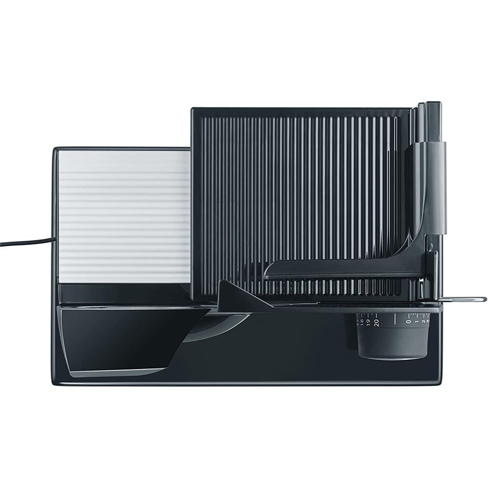 GRAEF Allesschneider SlicedKitchen S11002 schwarz Edelstahl-Wellenschliffmesser und Kindersicherung