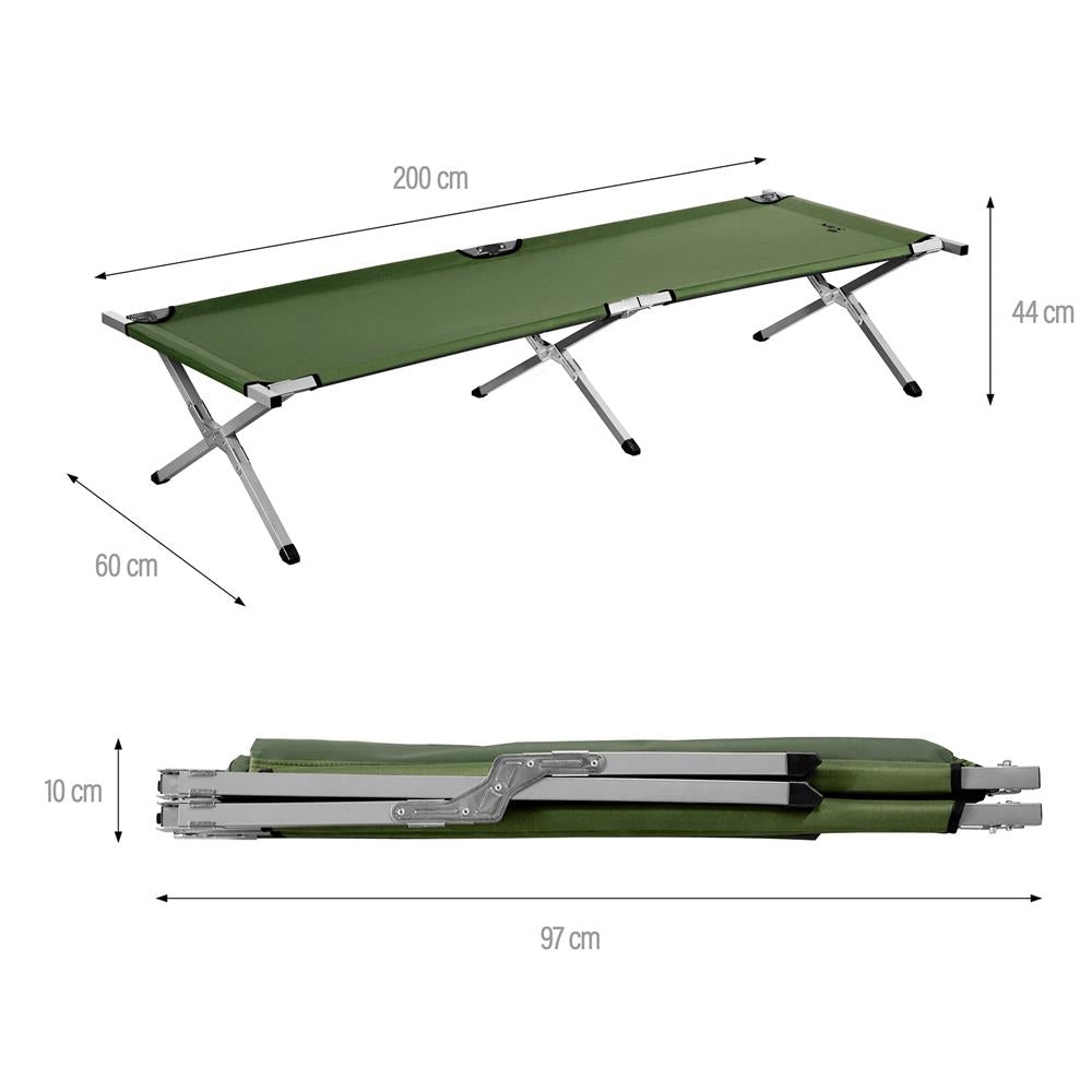 NILS CAMP Campingbett klappbar 200 cm grün Feldbett für Camping Outdoor stabil