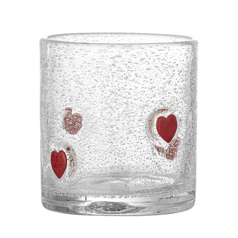 Bloomingville Debra Trinkglas Klar Glas Herzen Weihnachtsglas 370 ml