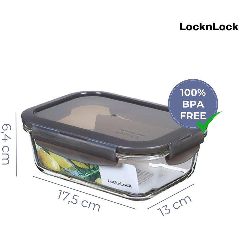 LocknLock Oven Glass Frischhaltedose 630 ml - Ofenform luftdicht auslaufsicher