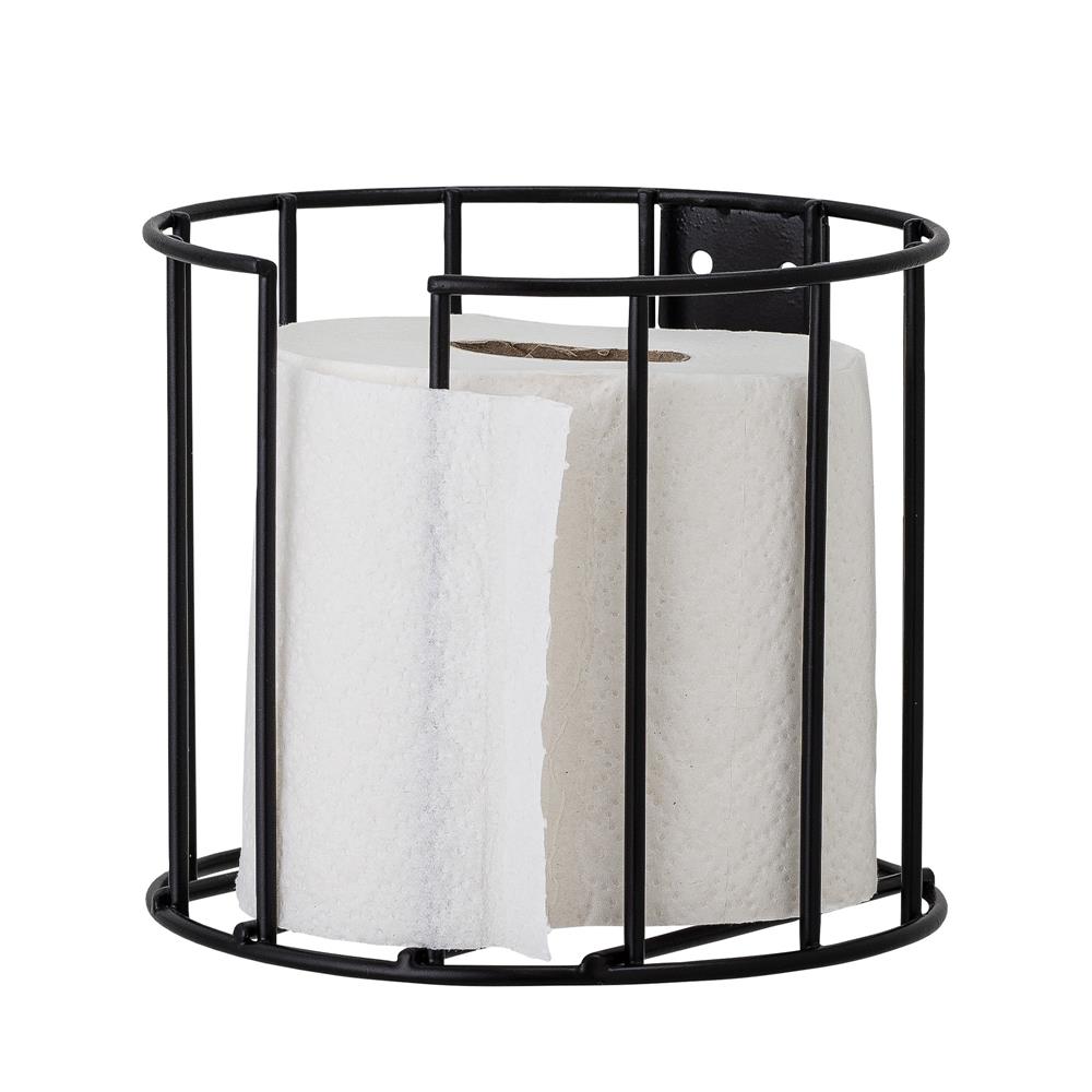 Bloomingville Klemens Toilettenrollenhalter Schwarz Metall Klopapierhalter Aufbewahrung dänisches Design