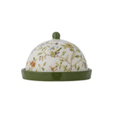 Bloomingville Bloomie Butterdose bunt - Steingut Butterdose mit floralem Dekor für Küche & Tischdeko