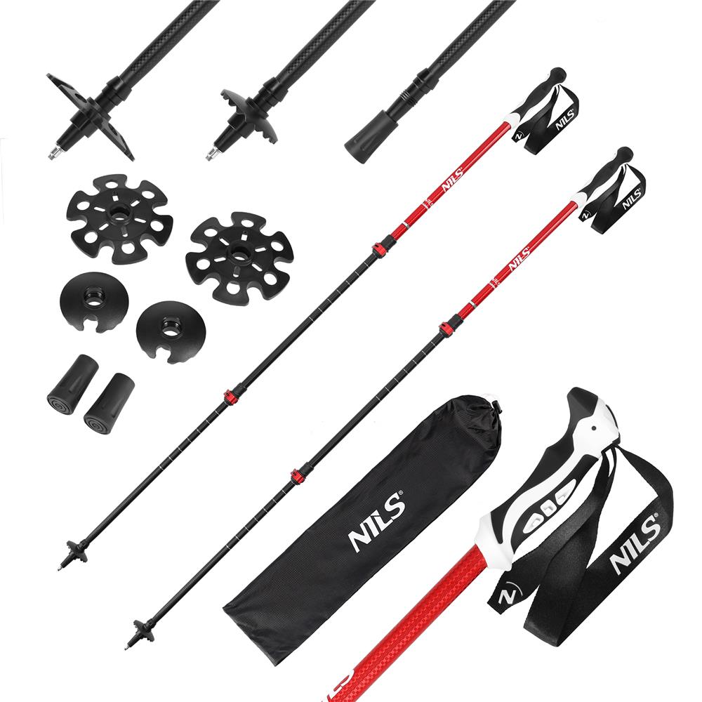 NILS Trekkingstöcke TK8601 Aluminium Wanderstöcke Rot