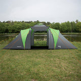 NILS CAMP Highland IV Zelt für 4 Personen Grau-Grün - großes Familienzelt mit Vorraum für Camping & Outdoor