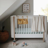 Mushie Extra weiches Musselin-Kinderbettlaken, Roman Green, 132x71cm Spannbettlaken