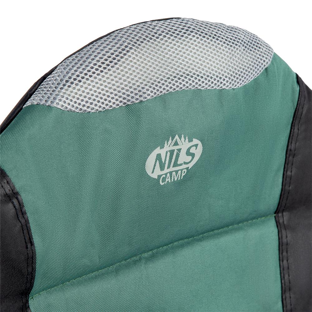 NILS CAMP Campingstuhl Grün - großer gepolsterter Klappstuhl mit Armlehnen für Camping & Garten